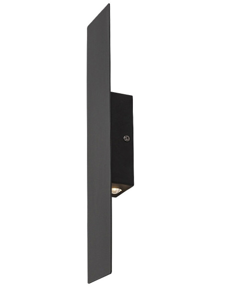 Ampel, indoor black metal wall lamp, 6W, with shade: 470lm, without shade: 580lm, 3000K, L8cm, H40cm, distance from the wall: