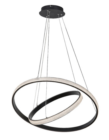 RABALUX Grete, indoor pendant lamp, two round shade, black metal