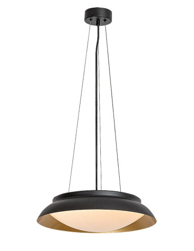 RABALUX Hafsa, indoor pendant lamp, black/gold metal lamp with 