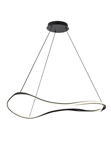 RABALUX Mirossi, indoor pendant lamp, black metal lamp with white