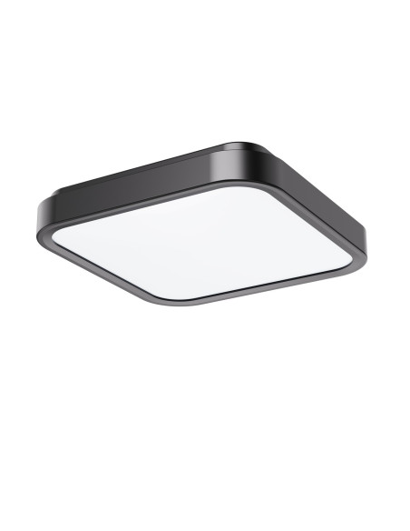 RABALUX Samira, indoor square ceiling lamp, black plastic lamp 