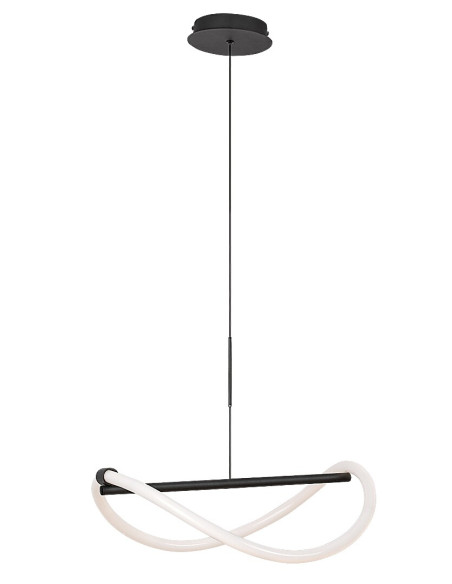 RABALUX Serena, indoor pendant lamp, black metal lamp with white