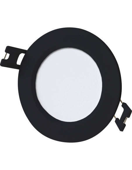 RABALUX Shaun2, indoor round recessed lamp, black plastic lamp 