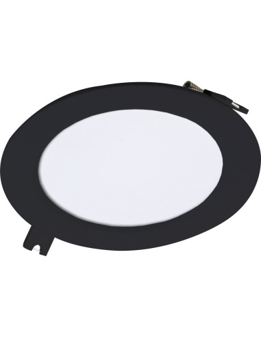 RABALUX Shaun2, indoor round recessed lamp, black plastic lamp 