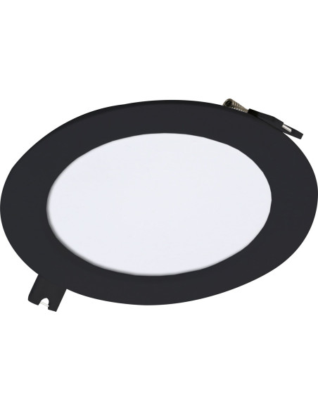 RABALUX Shaun2, indoor round recessed lamp, black plastic lamp 