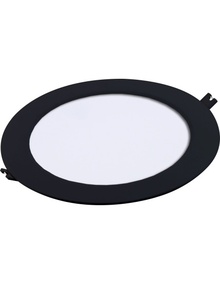 RABALUX Shaun2, indoor round recessed lamp, black plastic lamp 