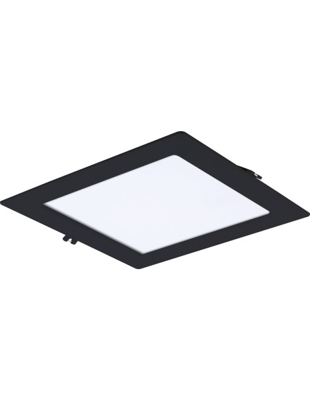 RABALUX Shaun2, indoor square recessed lamp, black plastic lamp 