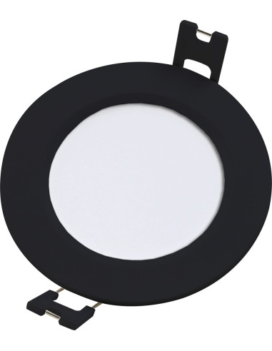 RABALUX Shaun2, indoor round recessed lamp, black plastic lamp 