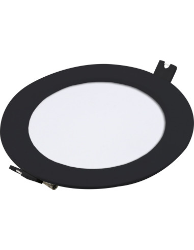 RABALUX Shaun2, indoor round recessed lamp, black plastic lamp 