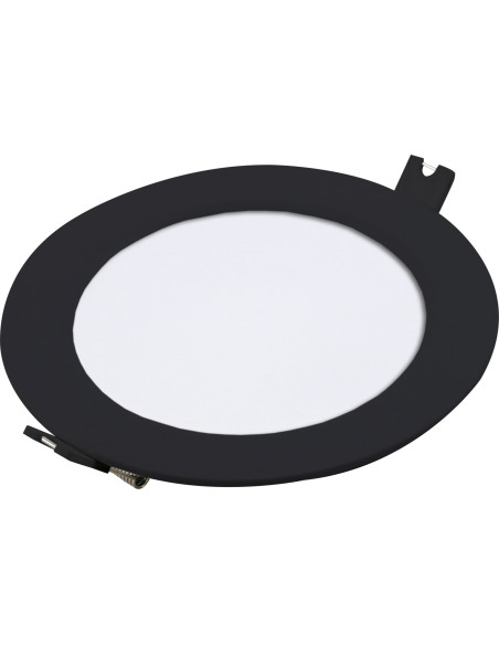 RABALUX Shaun2, indoor round recessed lamp, black plastic lamp 