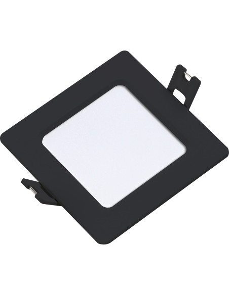 RABALUX Shaun2, indoor square recessed lamp, black plastic lamp 