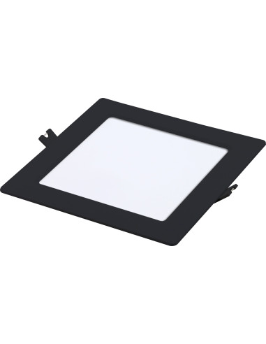 RABALUX Shaun2, indoor square recessed lamp, black plastic lamp 