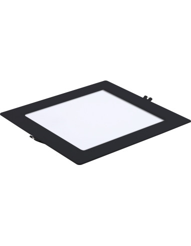 RABALUX Shaun2, indoor square recessed lamp, black plastic lamp 