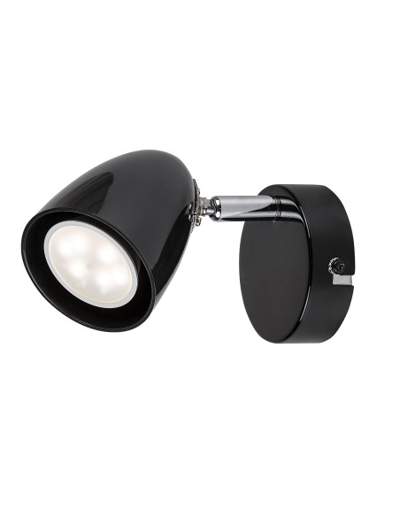 RABALUX Perico, indoor wall lamp, black metal lamp with black 