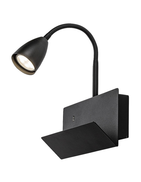 RABALUX Tacito, indoor wall lamp, black metal lamp with white 