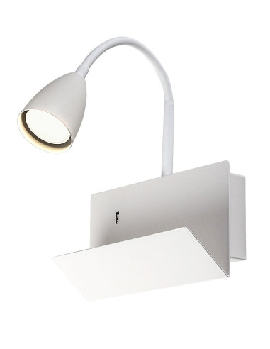 RABALUX Tacito, indoor wall lamp, white metal lamp with white 