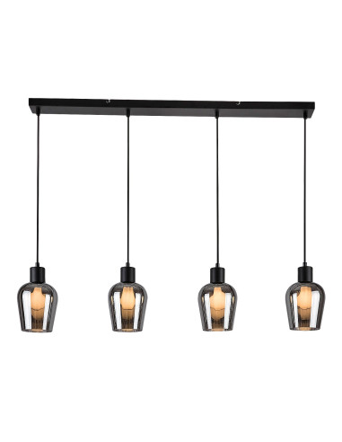 RABALUX Florian, indoor pendant lamp, matte black metal lamp with