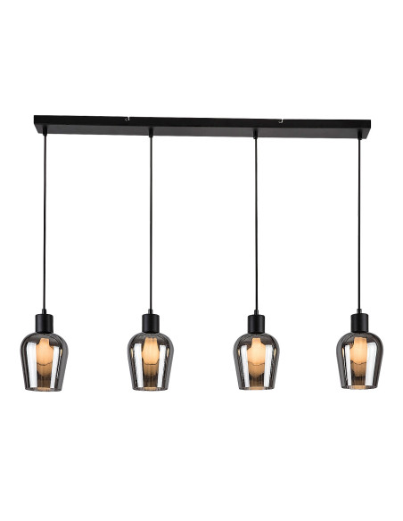 RABALUX Florian, indoor pendant lamp, matte black metal lamp with