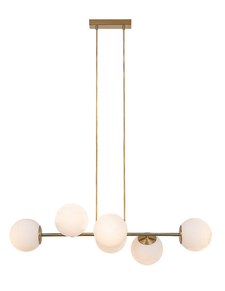 RABALUX Kiara, indoor pendant lamp, gold metal lamp with white 