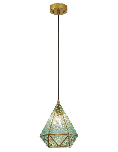 RABALUX Norah, indoor pendant lamp, gold metal lamp with blue 