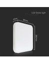 V-TAC 18W LED Плафон SAMSUNG Чип 4000 Квадрат Бяла Рамка IP44 - 76251-24 - 7