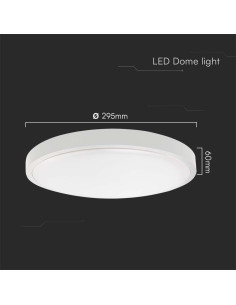 V-TAC 24W LED Плафон SAMSUNG Чип 3000 Кръг Бяла Рамка IP44 - 76181-24 - Цена | LEDs4economy 2