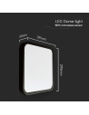 V-TAC 18W LED Плафон Сензор SAMSUNG Чип 4000 Квадрат Черна Рамка IP44 - 76721-24 - 7