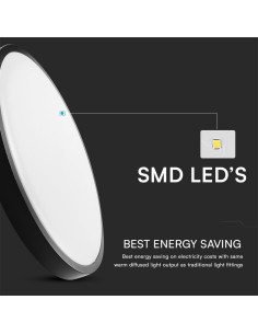 V-TAC 36W LED Плафон Сензор SAMSUNG Чип 4000 Квадрат Черна Рамка IP44 - 76711-24 - Цена | LEDs4economy 2
