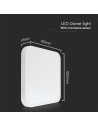 V-TAC 36W LED Плафон Сензор SAMSUNG Чип 4000 Кръг Бяла Рамка IP44 - 76681-24 - 4