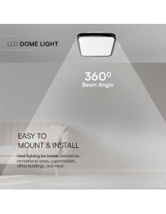 V-TAC 48W LED Плафон SAMSUNG Чип 4000 Квадрат Черна Рамка IP44 - 76491-24 - Цена | LEDs4economy 2
