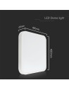 V-TAC 48W LED Плафон SAMSUNG Чип 3000 Квадрат Бяла Рамка IP44 - 76301-24 - 2