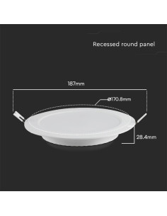 V-TAC 12W LED SAMSUNG Чип Backlit Панел Вграждане Кръг 3000K - 78611 - Цена | LEDs4economy 2