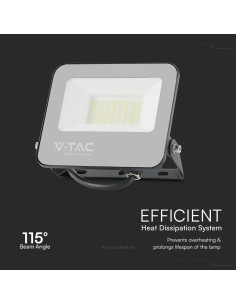 V-TAC 30W Floodlight RGB+W Черен С Контролер IP65 - 23462 - Цена | LEDs4economy 2