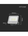 V-TAC 30W Floodlight RGB+W Черен С Контролер IP65 - 23462 - 4
