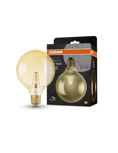 LED ЛАМПА VINTAGE 1906 LED DIM CL GLOBE125 GOLD55 6,5W/824 LEDVANCE