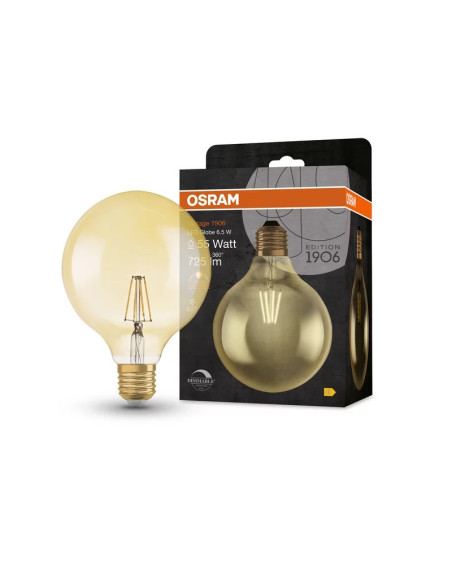 LED ЛАМПА VINTAGE 1906 LED DIM CL GLOBE125 GOLD55 6,5W/824 LEDVANCE