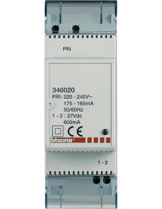 BTICINO Захранващ блок SCS/BUS 27 VDC 600 mA 2 мод. - 346020 - Цена | LEDs4economy