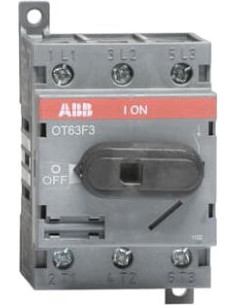 ABB Разединител OT63F3 63A 3P I-0 за DIN монтаж без ръкохватка - 1SCA105332R1001 - Цена | LEDs4economy