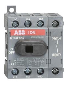 ABB Разединител OT40F4N2 40A 4P I-0 за DIN монтаж без ръкохватка - 1SCA104932R1001 - Цена | LEDs4economy