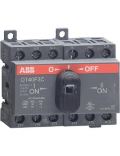 ABB Разединител OT40F3C 40A 3P I-0-II за DIN монтаж без ръкохватка АВВ - 1SCA104913R1001 - Цена | LEDs4economy