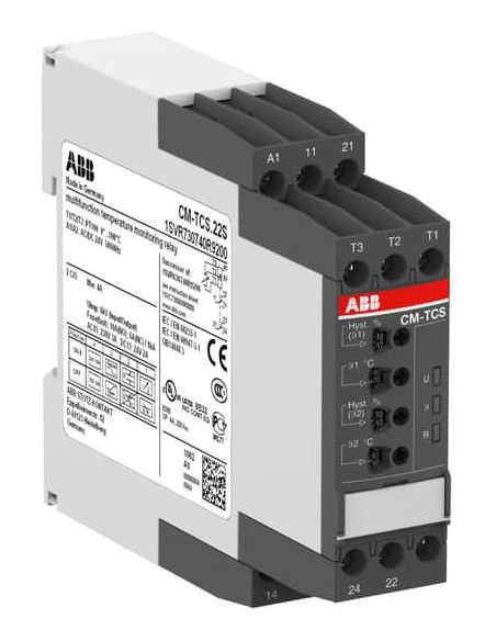 ABB Реле за контрол на температура, CM-TCS.22S, 0...+100C, 2c/o