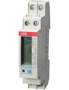 ABB Монофазен мерител за ДИРЕКТНО мерене на ел. енергия C11, импулсен изход, за DIN монтаж 1 мод, 40A, - 2CMA103572R1000 - Цена 