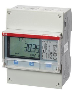 ABB Трифазен електромер за ИНДИРЕКТНО мерене на ел. енергия B24, Modbus, еднотарифен, за DIN монтаж 4 мод, MID - 2CMA100178R100 