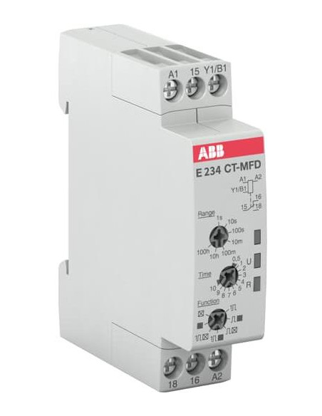 ABB Реле за време, мултифункционално, CT-MFD, 7x 0.05s...100h, 