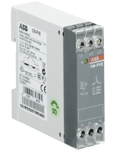 ABB Реле за контрол на напрежение 3P, мин+макс праг, CM-PVE 1n/o, L1-L2-L3-N185...265Vac - 1SVR550870R9400 - Цена | LEDs4economy