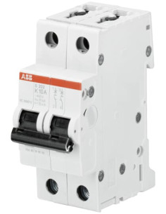 ABB Автоматичен прекъсвач S202 2P 2A крива K 6kA - 2CDS252001R0277 - Цена | LEDs4economy