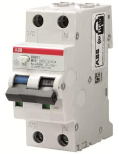 ABB ДТЗ комбинирана DS201 1P+N 6A крива B 30mA тип AC 6kA 2 мод. - 2CSR255080R1065 - Цена | LEDs4economy