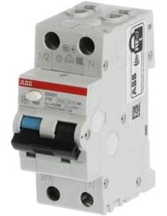 ABB ДТЗ комбинирана DS201 1P+N 10A крива C 30mA тип AC 6kA 2 мод. - 2CSR255080R1104 - Цена | LEDs4economy