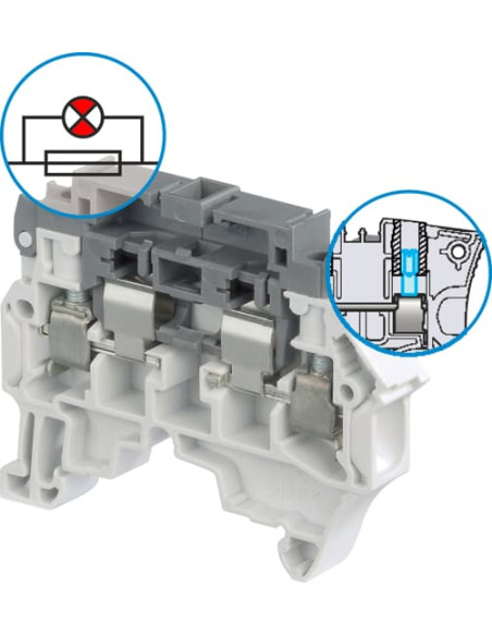 Редова клема СИВА 4мм2 с предпазител 250V ZS4-SF1-R4 серия SNK ABB