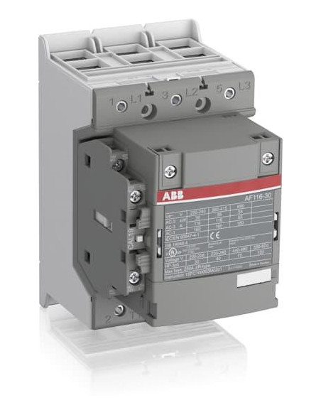 Контактор AF116-30-11 3P 55kW (116A AC-3) 1NO+1NC 24...60V 50/60Hz ABB